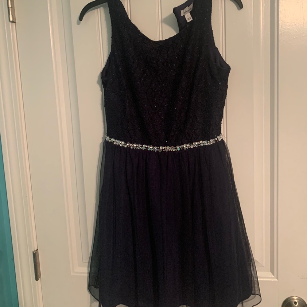 Navy Formal dress with back cut out